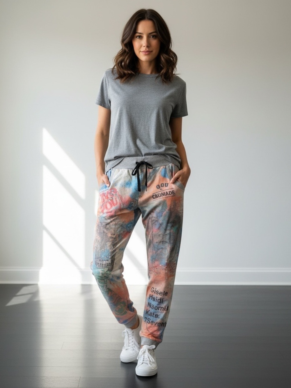 Tie-Dye Graphic Jogger Pants - Multicolor